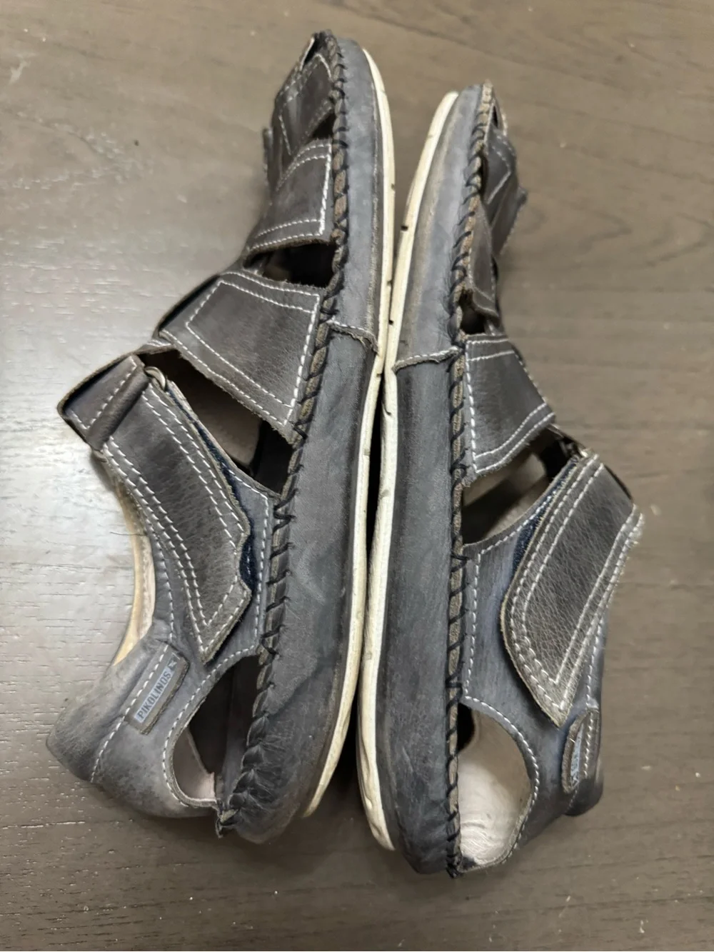 Pikolinos Mens 43 /10  gray  Leather Driving Mocasins Casual Comfort Shoes